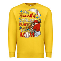 Lemon My favorite baseball player calls me mom Premium Sweatshirt - FaDigitalArtStudio