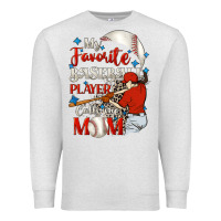 Oatmeal Heather My favorite baseball player calls me mom Premium Sweatshirt - FaDigitalArtStudio
