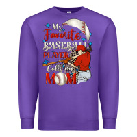 Purple My favorite baseball player calls me mom Premium Sweatshirt - FaDigitalArtStudio