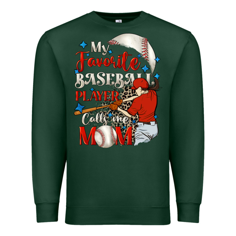 My Favorite Baseball Player Calls Me Mom Premium Sweatshirt by FaDigitalArtStudio | Teevron