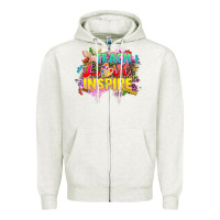 Oatmeal Heather teach love inspire Zipper Hoodie - CowGirlArtShop