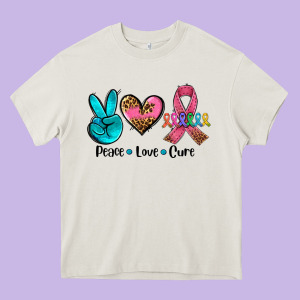 Peace Love  Cure Heavy Core Tee Designed By Adodesignshop