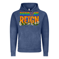 Vintage Denim LGBTQ+ Rainbows Reign Vintage Hoodie - BundleAndBundleShop