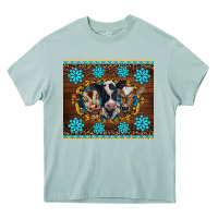 Arona western baby cow turquoise gemstones  leopards Heavy Core Tee - BarkalooDesign