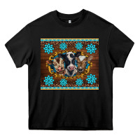 Black western baby cow turquoise gemstones  leopards Heavy Core Tee - BarkalooDesign