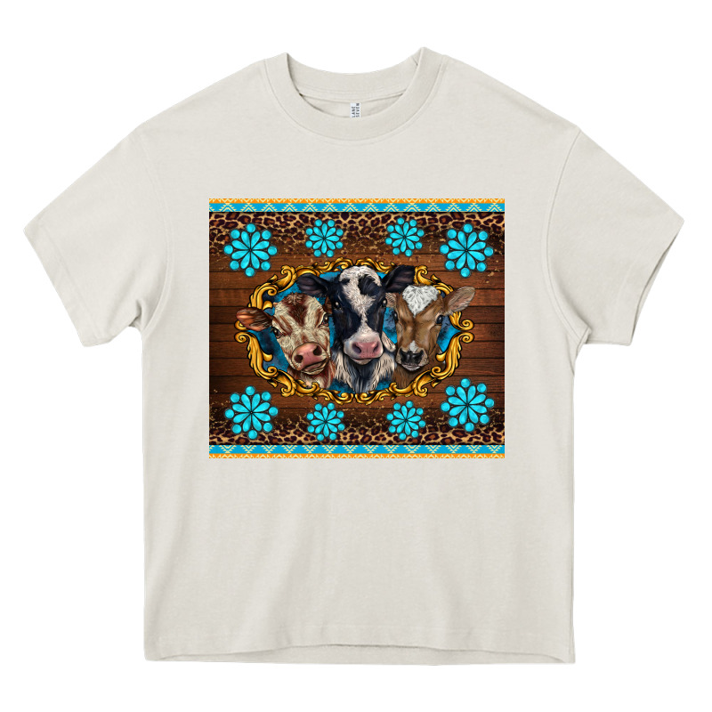 Western Baby Cow Turquoise Gemstones  Leopards Heavy Core Tee by BarkalooDesign | Teevron