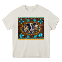 Cream western baby cow turquoise gemstones  leopards Heavy Core Tee - BarkalooDesign