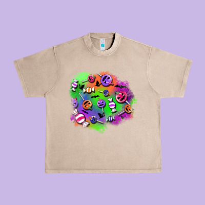 Halloween Candy Patches Urban Heavy Tee Designed By Bundleandbundleshop
