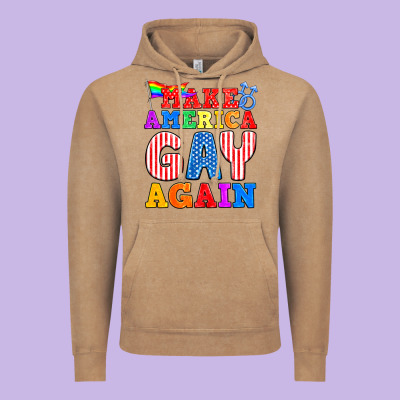 Make America Gay Again Vintage Hoodie Designed By Bundleandbundleshop