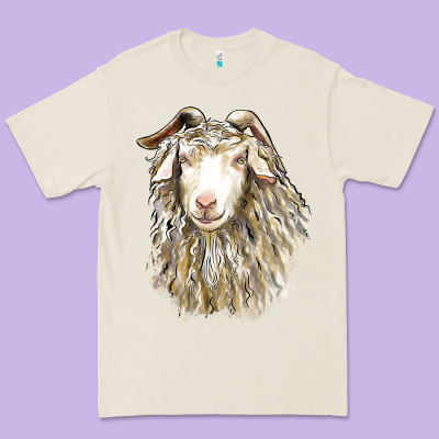 Angora Goat Face Premium Tee Designed By Lillyallendesigns