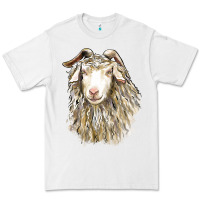 White Angora Goat Face Premium Tee - LillyAllenDesigns