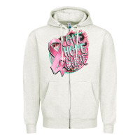 Oatmeal Heather love hope cure Zipper Hoodie - CowGirlArtShop