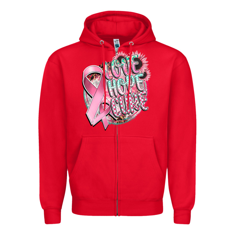 Love Hope Cure Zipper Hoodie by CowGirlArtShop | Teevron