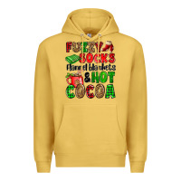 Antique Gold fuzzy socks flannel blankets and hot cocoa Premium Hoodie - OliviaCreatesArt