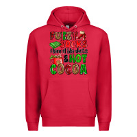 Cardinal fuzzy socks flannel blankets and hot cocoa Premium Hoodie - OliviaCreatesArt