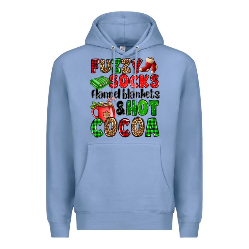 Fuzzy Socks Flannel Blankets And Hot Cocoa Premium Hoodie by OliviaCreatesArt | Teevron