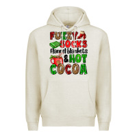 Oatmeal Heather fuzzy socks flannel blankets and hot cocoa Premium Hoodie - OliviaCreatesArt