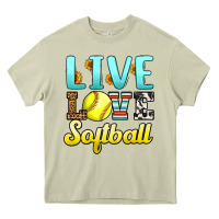 Mossy live love softball Heavy Core Tee - LillyAllenDesigns