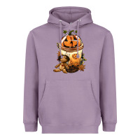 Lavender Halloween Jack O Lantern Bobba Cup Heavyweight Hoodie - FaDigitalArtStudio