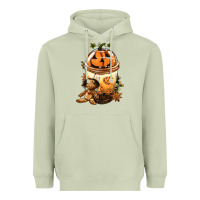 Matcha Halloween Jack O Lantern Bobba Cup Heavyweight Hoodie - FaDigitalArtStudio