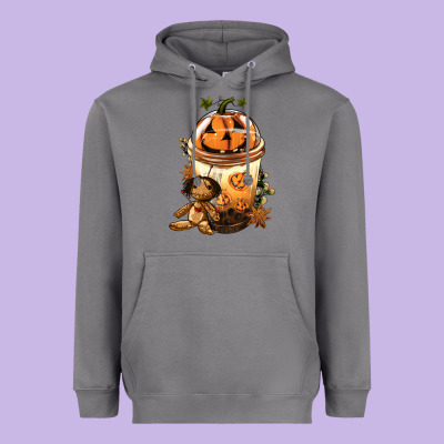 Halloween Jack O Lantern Bobba Cup Heavyweight Hoodie Designed By Fadigitalartstudio