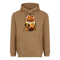 Toasted Coconut Halloween Jack O Lantern Bobba Cup Heavyweight Hoodie - FaDigitalArtStudio