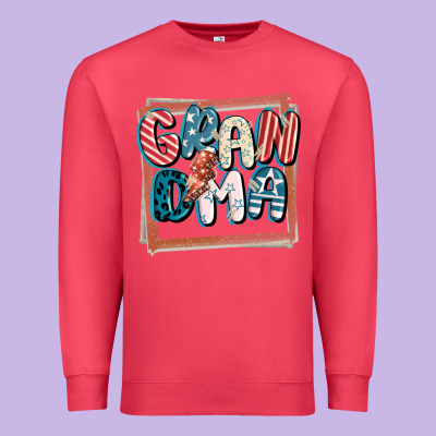 4th Of July Grandma With Lightning Bolt Premium Sweatshirt Designed By Fadigitalartstudio