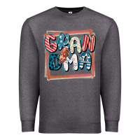 Charcoal Heather 4th of July grandma with lightning bolt Premium Sweatshirt - FaDigitalArtStudio