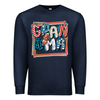 Navy 4th of July grandma with lightning bolt Premium Sweatshirt - FaDigitalArtStudio