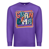 Purple 4th of July grandma with lightning bolt Premium Sweatshirt - FaDigitalArtStudio