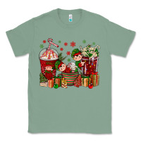 Sage Elf Coffee Cups Christmas Classic Tee - BundleAndBundleShop