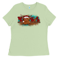 Matcha christmas nana highland cow Ladies Tee - BarkalooDesign