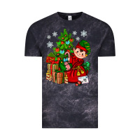 Cloud Black Santa's Elf Christmas Vintage Tee - BundleAndBundleShop