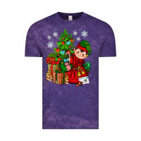 Cloud Purple Santa's Elf Christmas Vintage Tee - BundleAndBundleShop