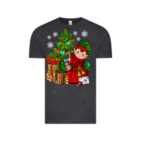 Vintage Black Santa's Elf Christmas Vintage Tee - BundleAndBundleShop