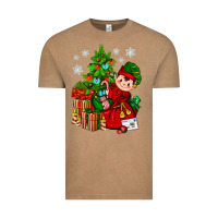 Vintage Coffee Santa's Elf Christmas Vintage Tee - BundleAndBundleShop