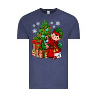 Vintage Denim Santa's Elf Christmas Vintage Tee - BundleAndBundleShop
