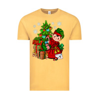 Vintage Mustard Santa's Elf Christmas Vintage Tee - BundleAndBundleShop