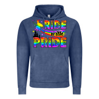 Vintage Denim Western LGBTQ+ Ride With Pride Vintage Hoodie - BundleAndBundleShop