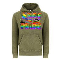 Vintage Olive Western LGBTQ+ Ride With Pride Vintage Hoodie - BundleAndBundleShop