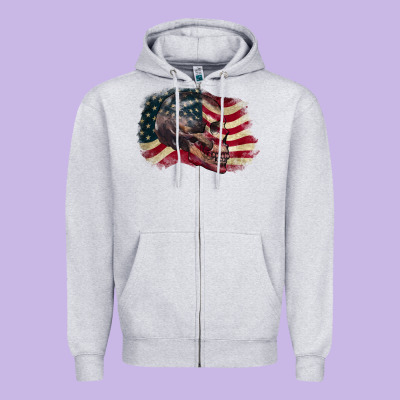 Skull With American Flag 4th Of July Zipper Hoodie Designed By Cowgirlartshop