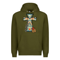 Army Green halleluljah aztec cross Premium Hoodie - JahusDesignShop