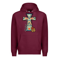 Burgundy halleluljah aztec cross Premium Hoodie - JahusDesignShop