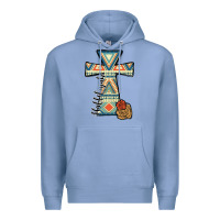 Colony Blue halleluljah aztec cross Premium Hoodie - JahusDesignShop