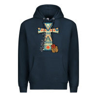 Navy halleluljah aztec cross Premium Hoodie - JahusDesignShop