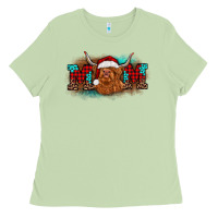 Matcha christmas mom highland cow Ladies Tee - BarkalooDesign