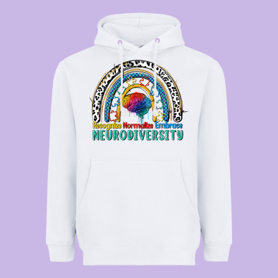 Recognize Normalize Embrace Neurodiversity Autism Heavyweight Hoodie Designed By Fadigitalartstudio