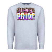 Heather Grey Happy pride Premium Sweatshirt - FaDigitalArtStudio