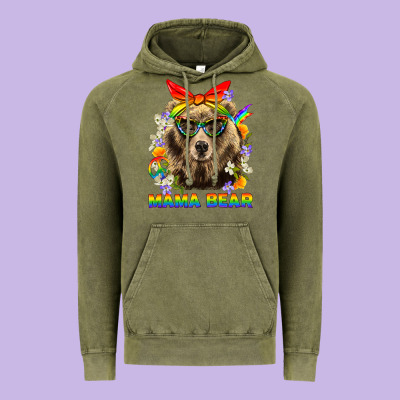Mama Bear Pride Lgbtq+ Vintage Hoodie Designed By Bundleandbundleshop
