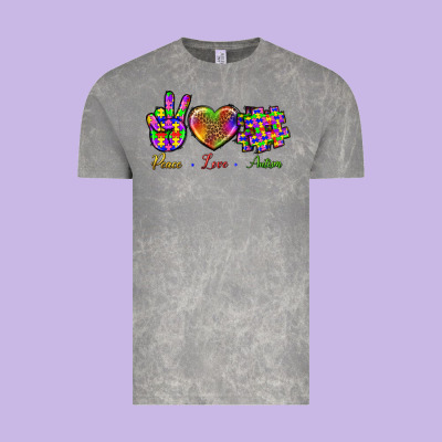 Peace Love Autism Vintage Tee Designed By Bundleandbundleshop